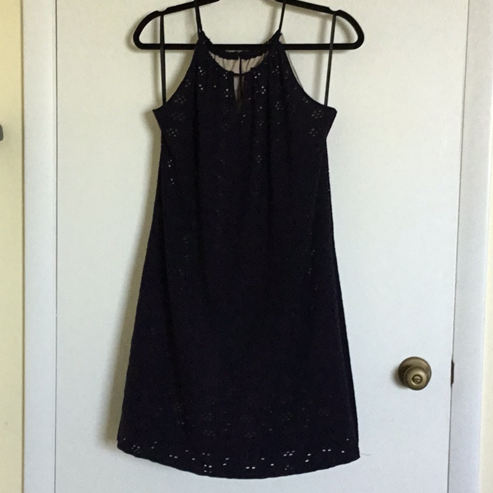 Enfocus Studio Navy Halter Mini Sundress